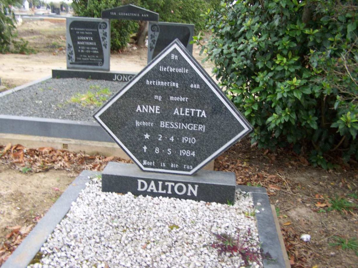 DALTON Anne Aletta nee BESSINGER 1910-1984