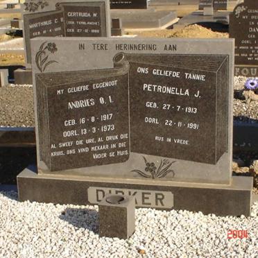 DIRKER Andries O.I. 1917-1973 &amp; Petronella J. 1913-1991