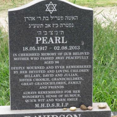 DAVIDSON Pearl 1917-2013
