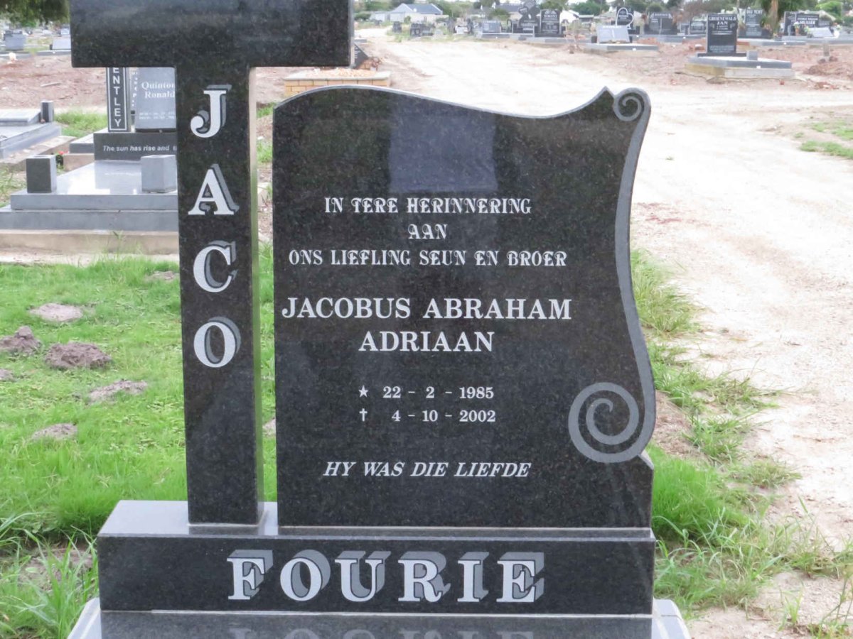 FOURIE Jacobus Abraham Adriaan 1985-2002