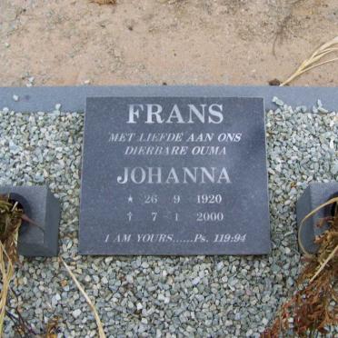 FRANS Johanna 1920-2000