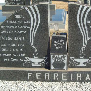 FERREIRA Hendrik Daniel 1934-1971 &amp; M.S.C. 1921-2004