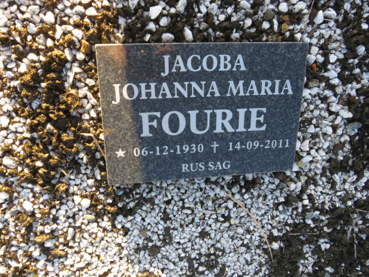 FOURIE Jacoba Johanna Maria 1930-2011
