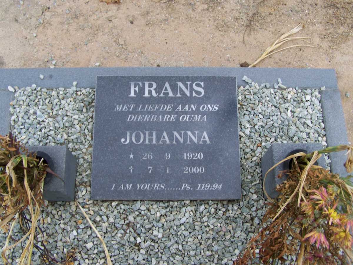 FRANS Johanna 1920-2000
