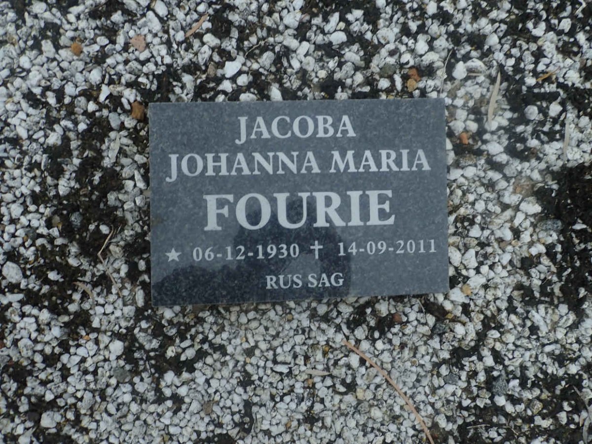 FOURIE Jacoba Johanna Maria 1930-2011