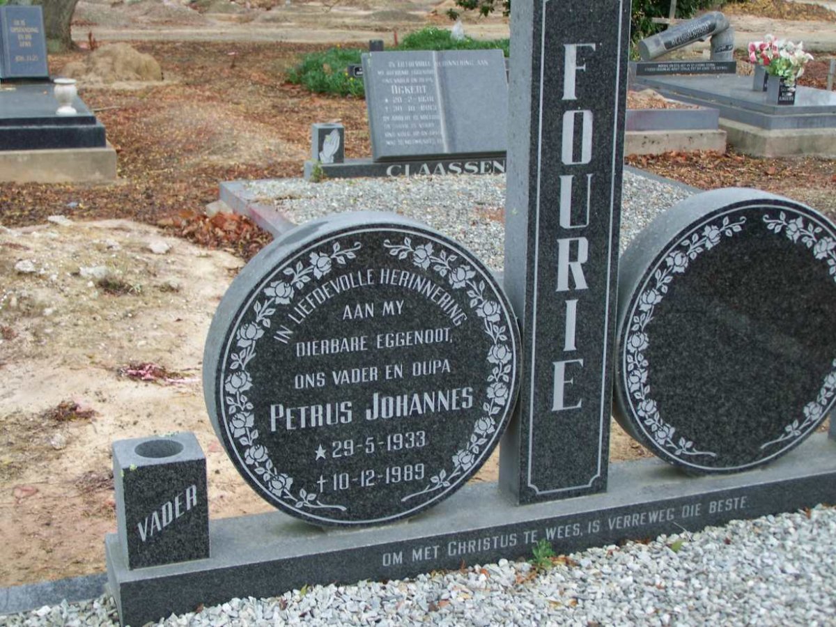 FOURIE Petrus Johannes 1933-1989