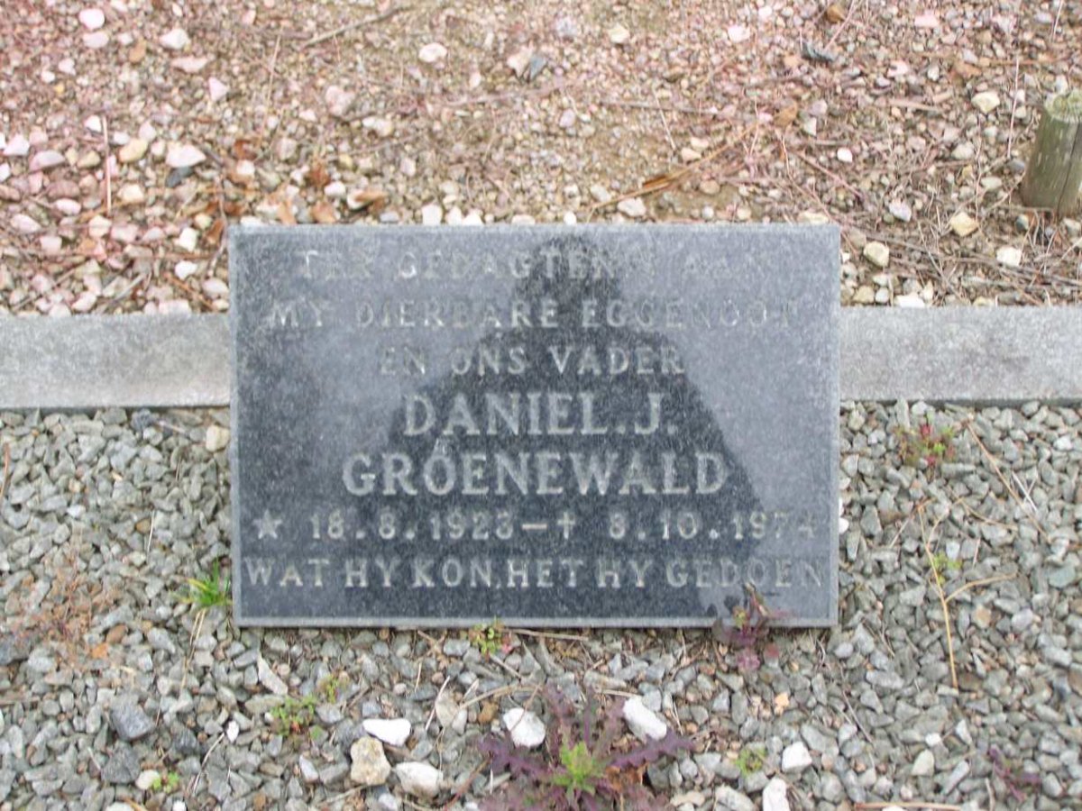 GROENEWALD Daniel J. 1923-1974