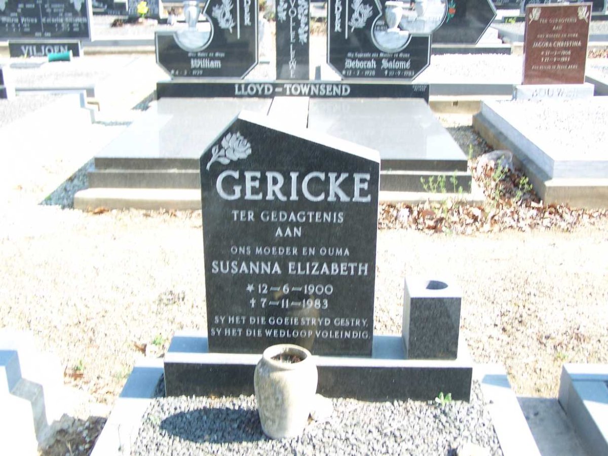 GERICKE Susanna Elizabeth 1900-1983