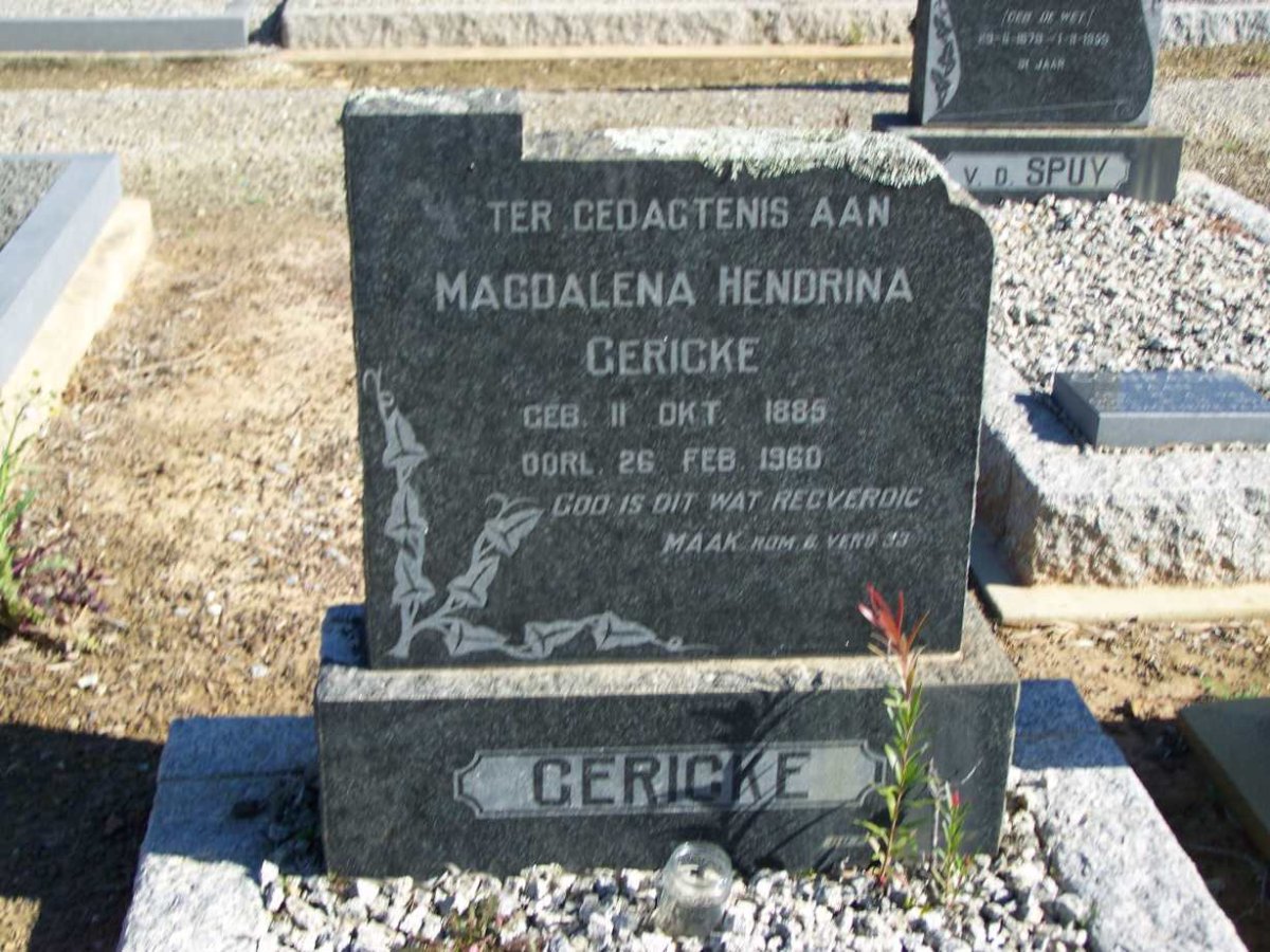 GERICKE Magdalena Hendrina 1885-1960