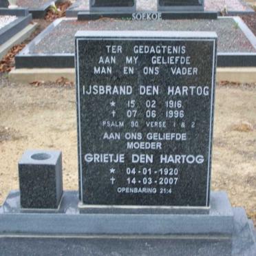 HARTOG Ijsbrand, den 1916-1996 &amp;  Grietje 1920-2007