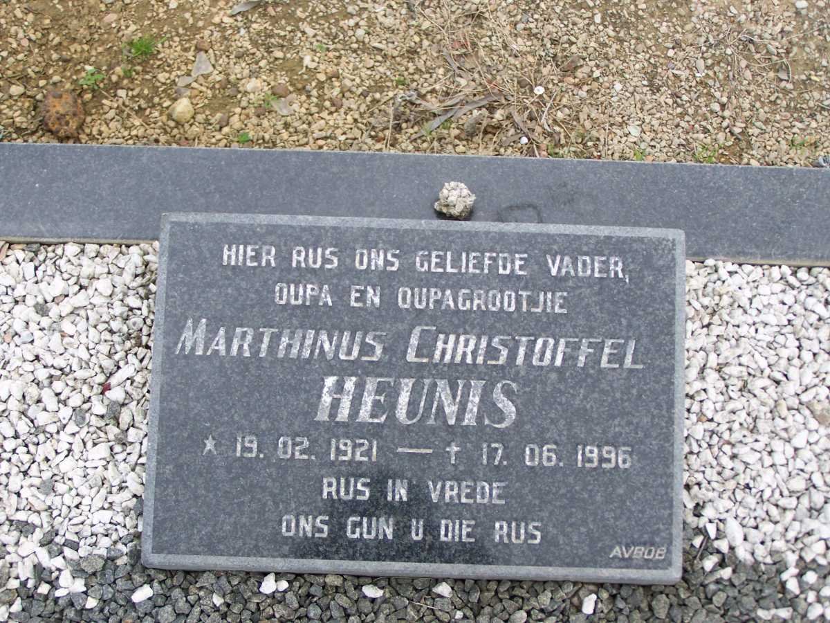 HEUNIS Marthinus Christoffel 1921-1996