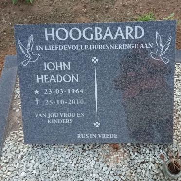 HOOGBAARD John Headon 1964-2010