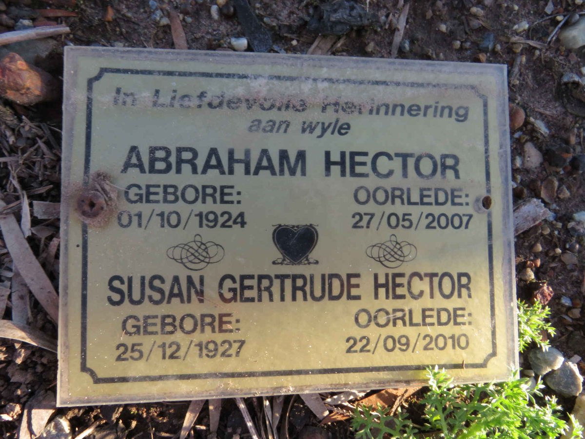 HECTOR Abraham 1924-2007 & Susan Gertrude 1927-2010