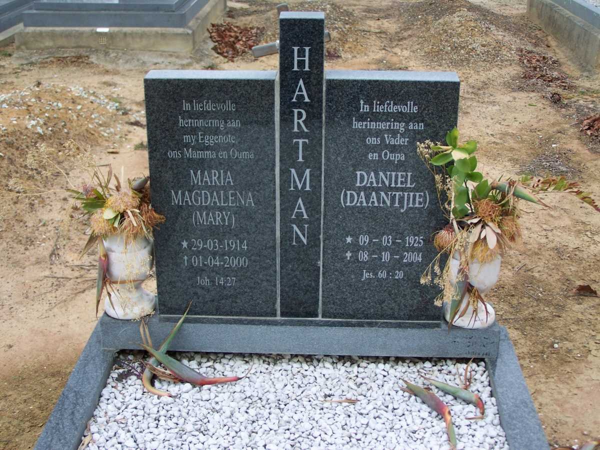 HARTMAN Daniel 1925-2004 &amp; Maria Magdalena 1914-2000