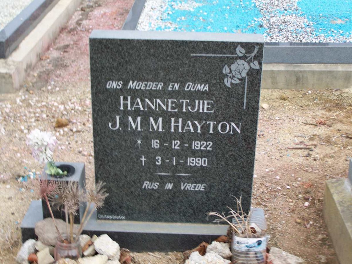 HAYTON Hannetjie J.M.M 1922-1990