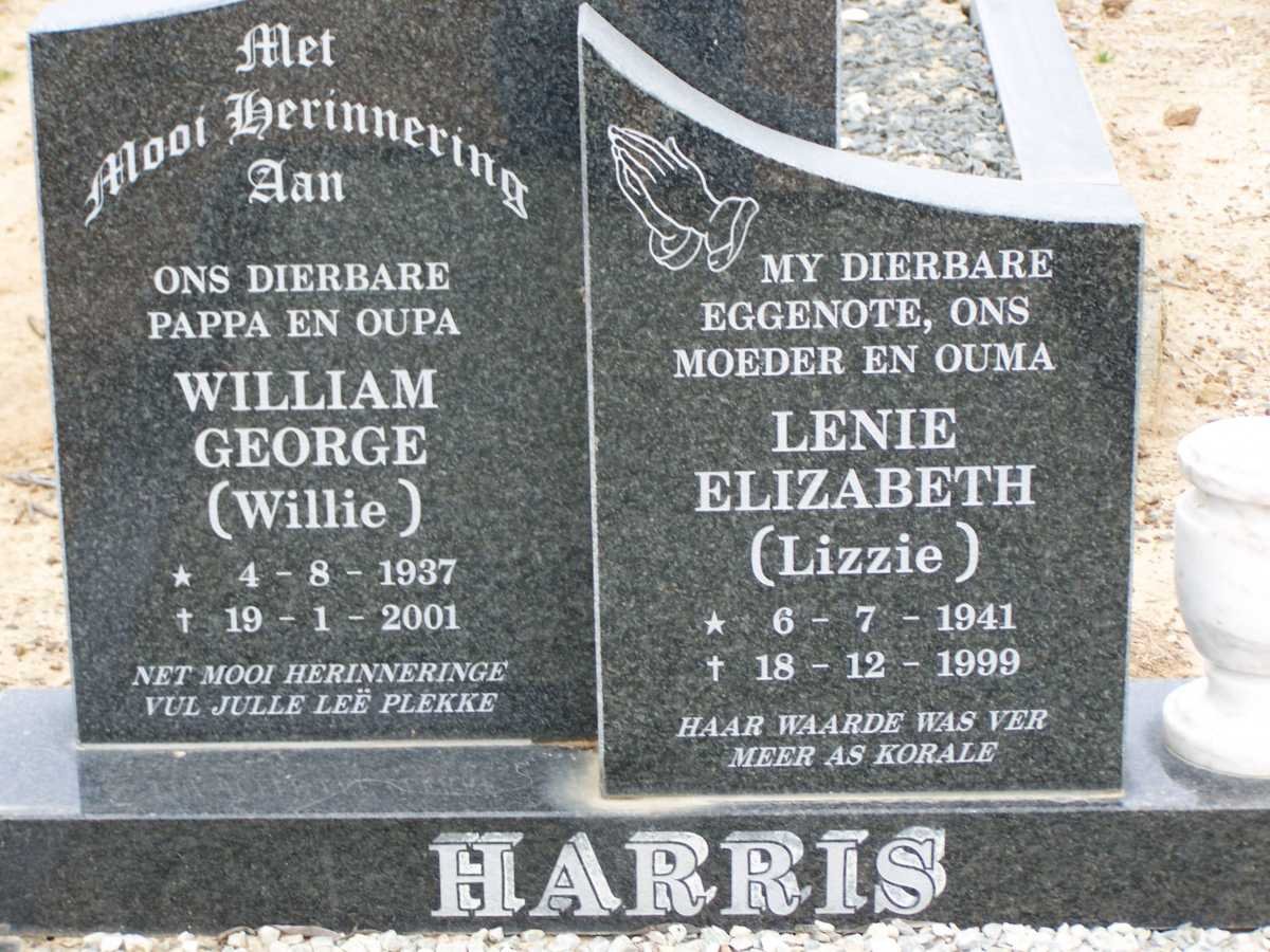 HARRIS William George 1937-2001 &amp; Lenie Elizabeth 1941-1999