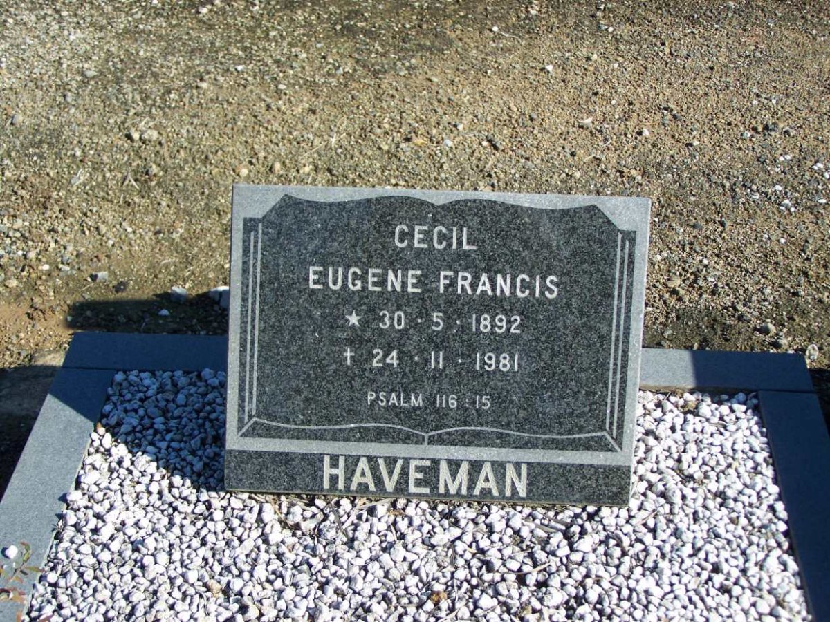 HAVEMAN Cecil Eugene Francis 1892-1981