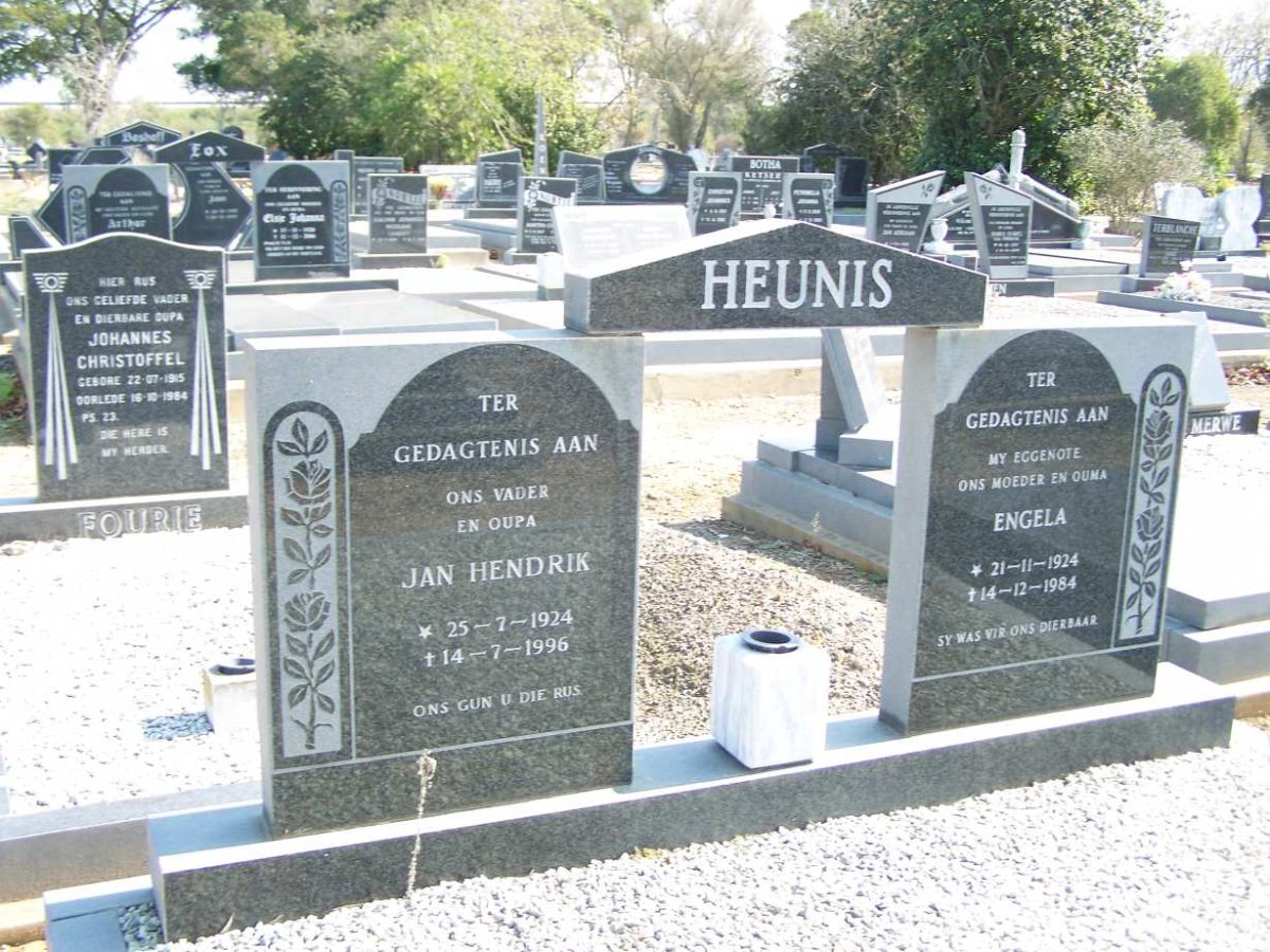 HEUNIS Jan Hendrik 1924-1996 &amp; Engela 1924-1984