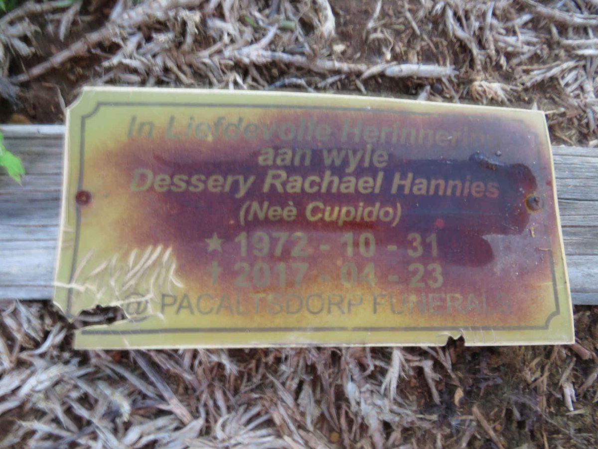 HANNIES Dessery Rachael nee CUPIDO 1972-2017