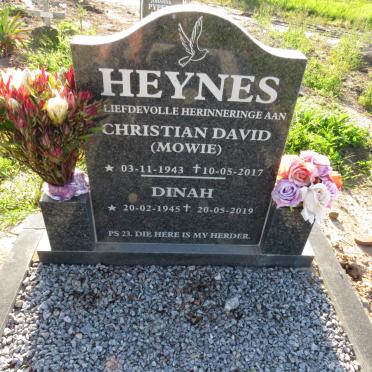 HEYNES Christian David 1943-2017 & Dinah 1945-2019