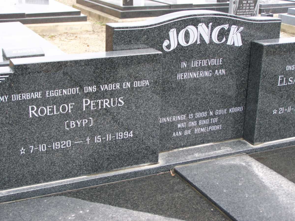 JONCK Roelof Petrus 1920-1994 &amp; Elsabe Frederika MEYER 1925-2004
