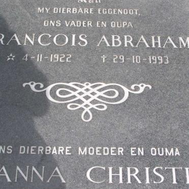 JOUBERT Francois Abraham 1922-1993 &amp; Johanna Christina BRITZ 1925-2007