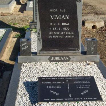 JORDAAN Vivian 1953-1970 :: JORDAAN Louis Petrus 1922-1995 &amp; Cornelia 1925-2007