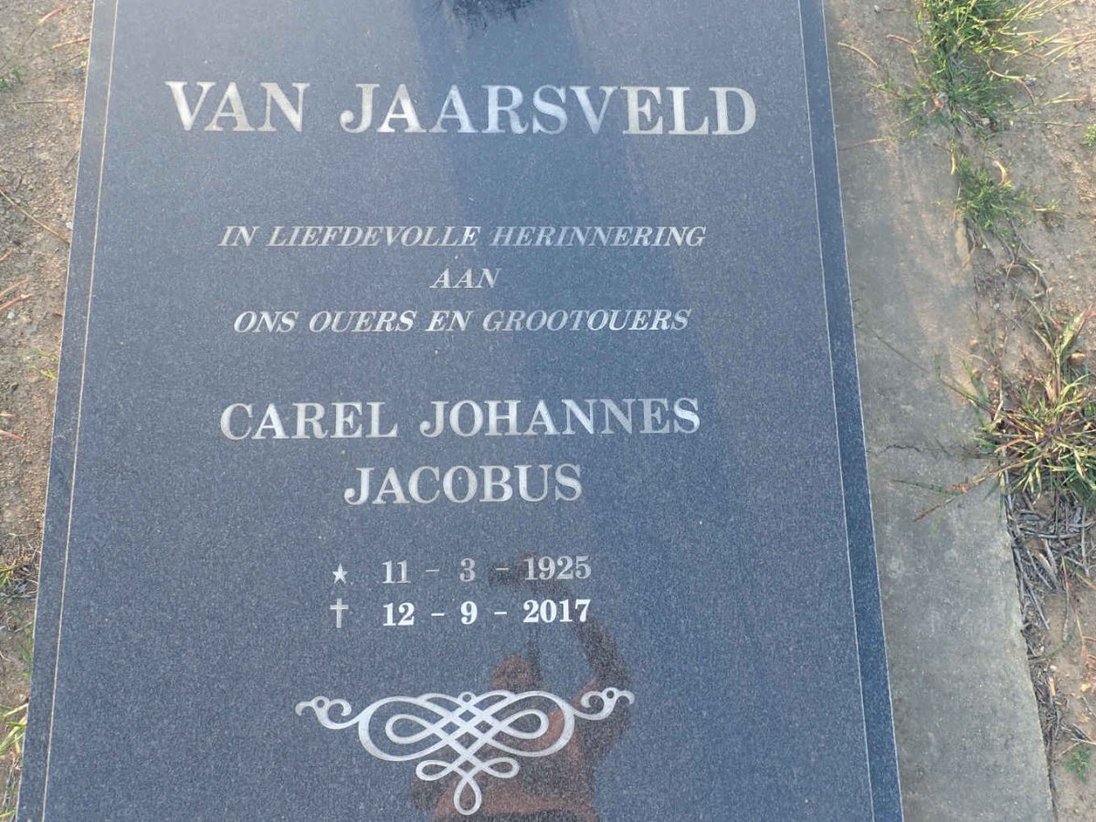 JAARSVELD Carel Johannes Jacobus, van 1925-2017