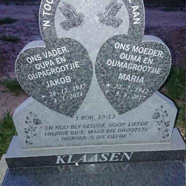 KLAASEN Jakob 1937-2014 & Maria 1942-2017