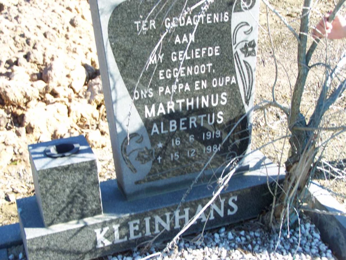 KLEINHANS Marthinus Albertus 1919-1981