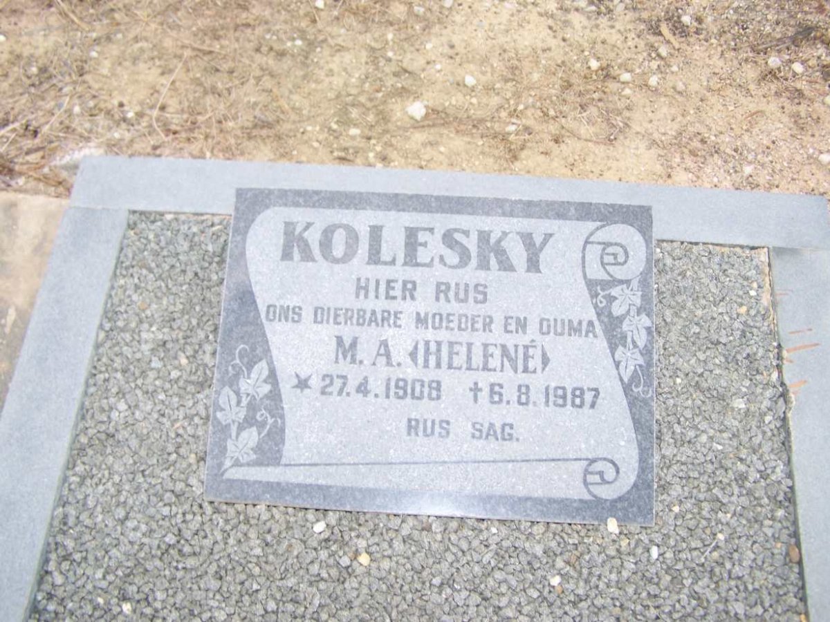 KOLESKY M.A. 1908-1987