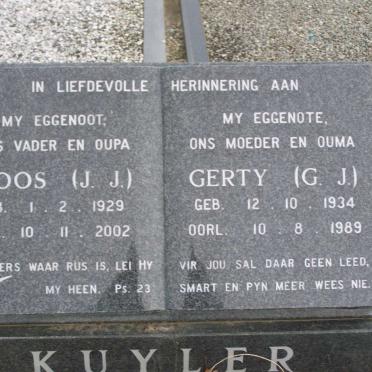 KUYLER J. J.  1929-2002 &amp; G. J. 1934-1989