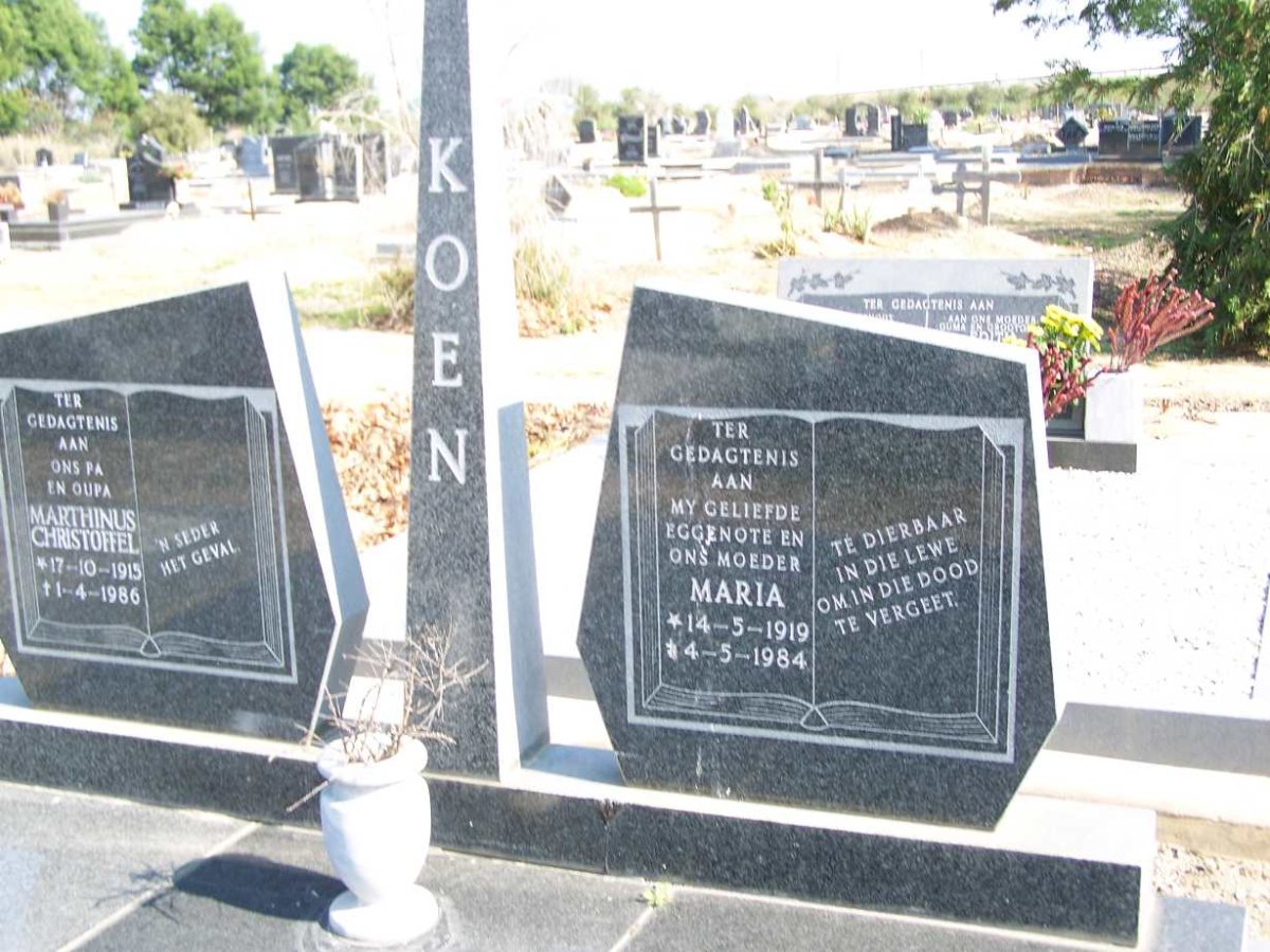 KOEN Marthinus Christoffel 1915-1986 &amp; Maria 1919-1984