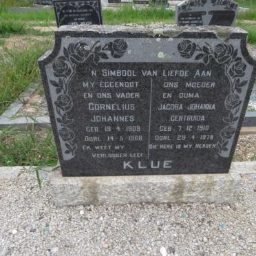 KLUE Cornelius Johannes 1909-1968 &amp; Jacoba Johanna Gertruida 1910-1978