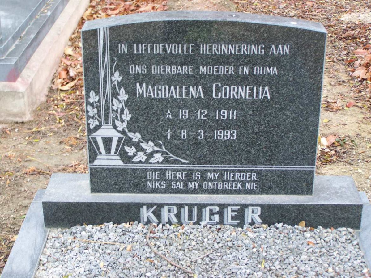 KRUGER Magdalena Cornelia 1911-1993