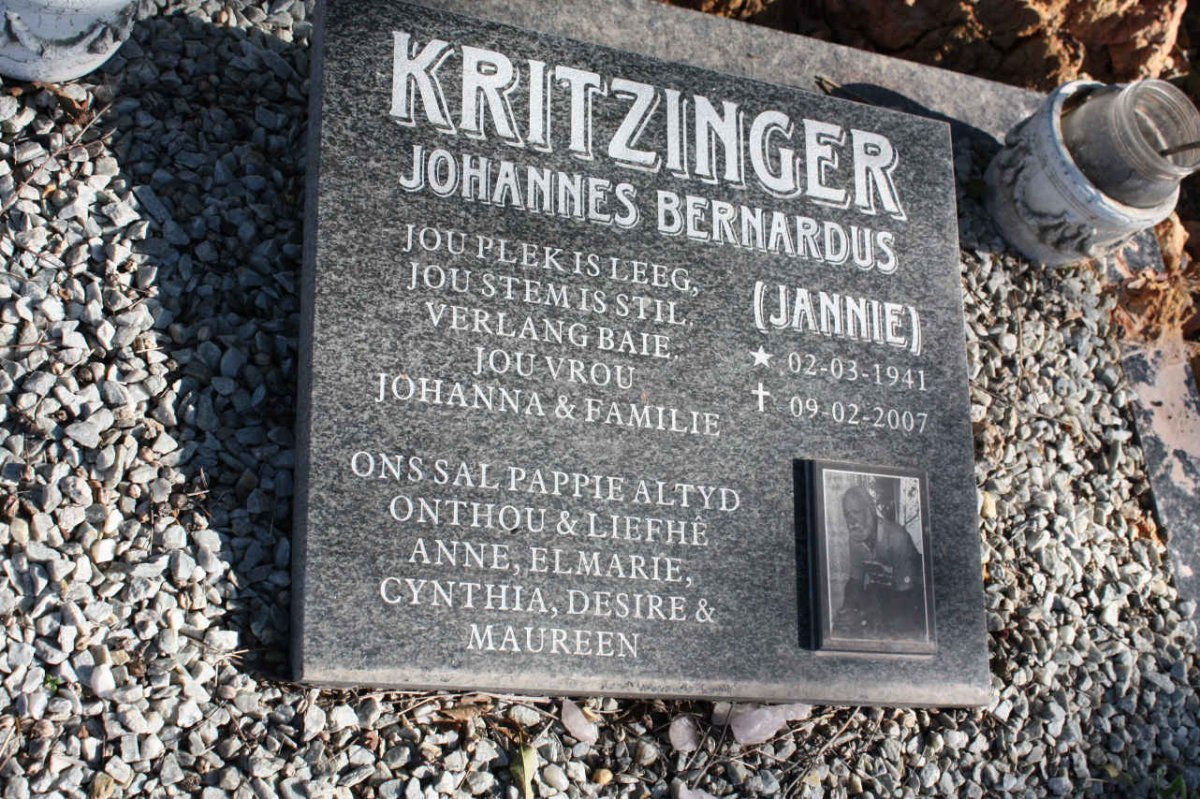 KRITZINGER Johannes Bernardus 1941-2007