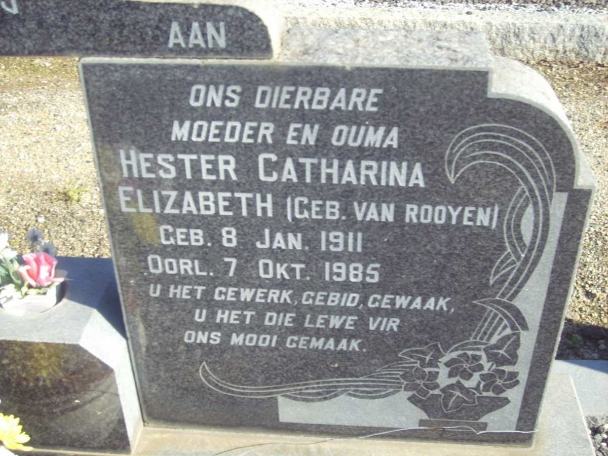 KOEN Hester Catharina Elizabeth nee VAN ROOYEN 1911-1985