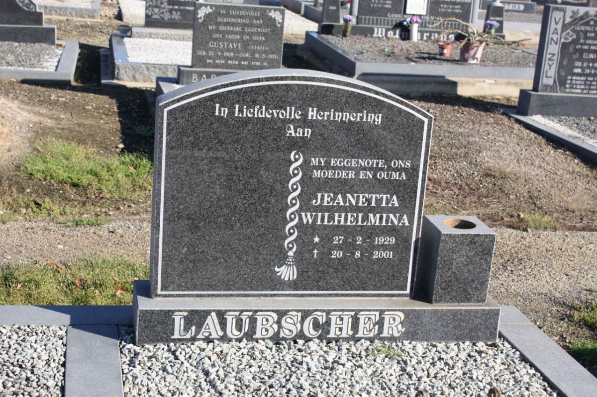 LAUBSCHER Jeanetta Wilhelmina 1929-2001