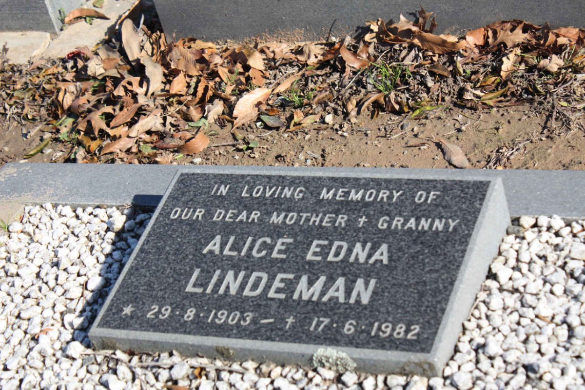 LINDEMAN Alice Edna 1903-1982