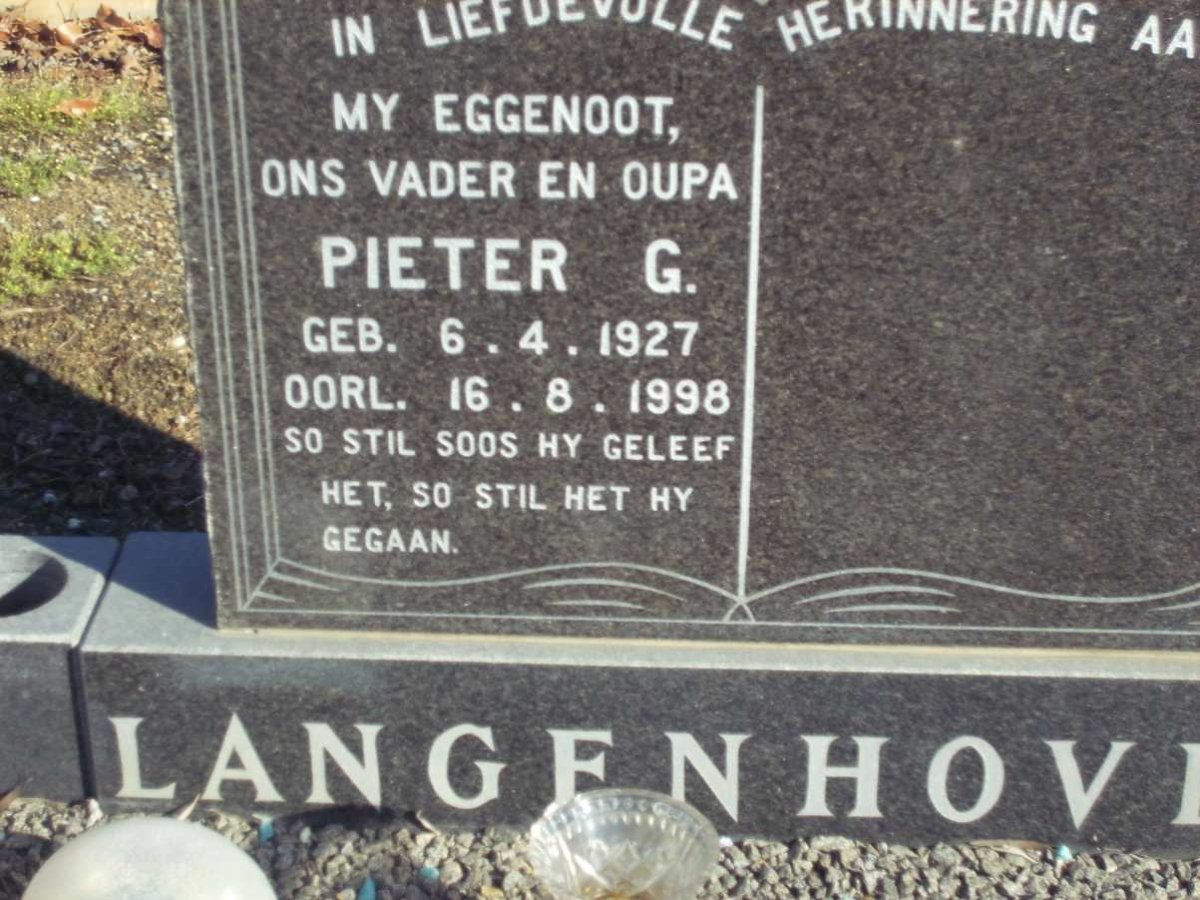 LANGENHOVEN Pieter G. 1927-1998