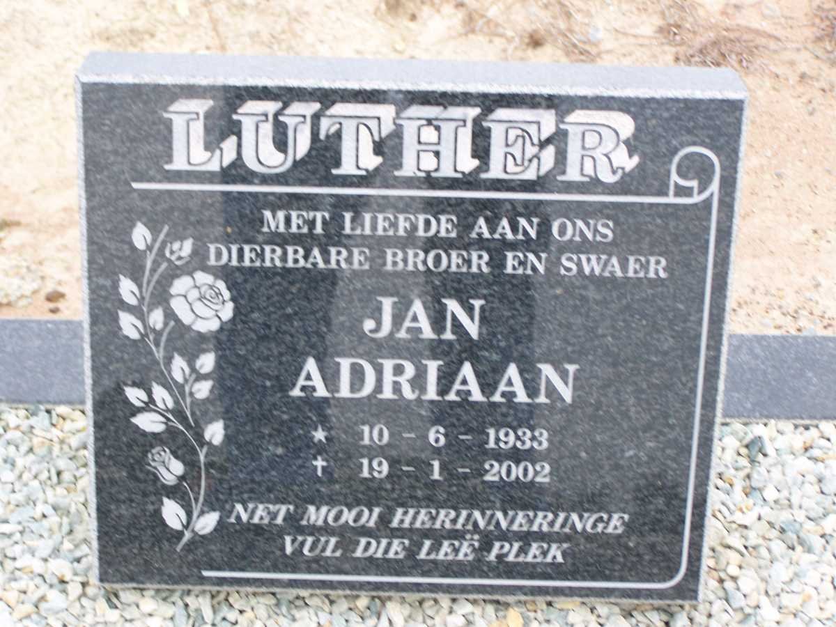 LUTHER Jan Adriaan 1933-2002