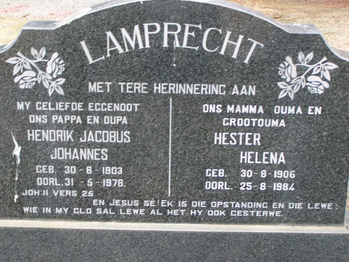 LAMPRECHT Hendrik Jacobus Johannes 1903-1978 &amp; Hester Helene 1906-1984