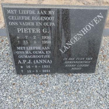 LANGENHOVEN Pieter G. 1930-1998 & A.P.J. 1931-2021 :: LANGENHOVEN Pieter 1964-2021 _2
