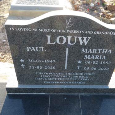 LOUW Paul 1947-2020 & Martha Maria 1952-2020