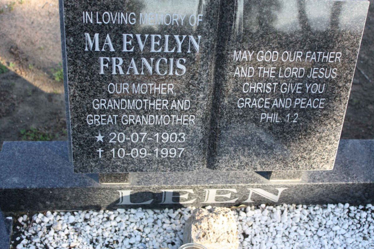 LEEN Evelyn Francis 1903-1997