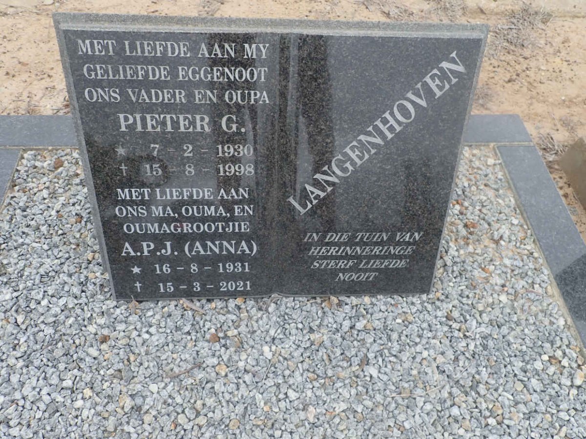 LANGENHOVEN Pieter G. 1930-1998 & A.P.J. 1931-2021 :: LANGENHOVEN Pieter 1964-2021 _2