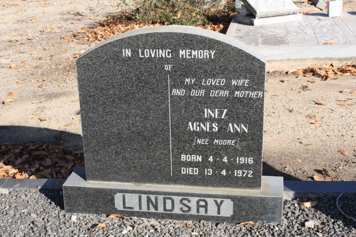 LINDSAY Inez Agnes Ann nee MOORE 1916-1972