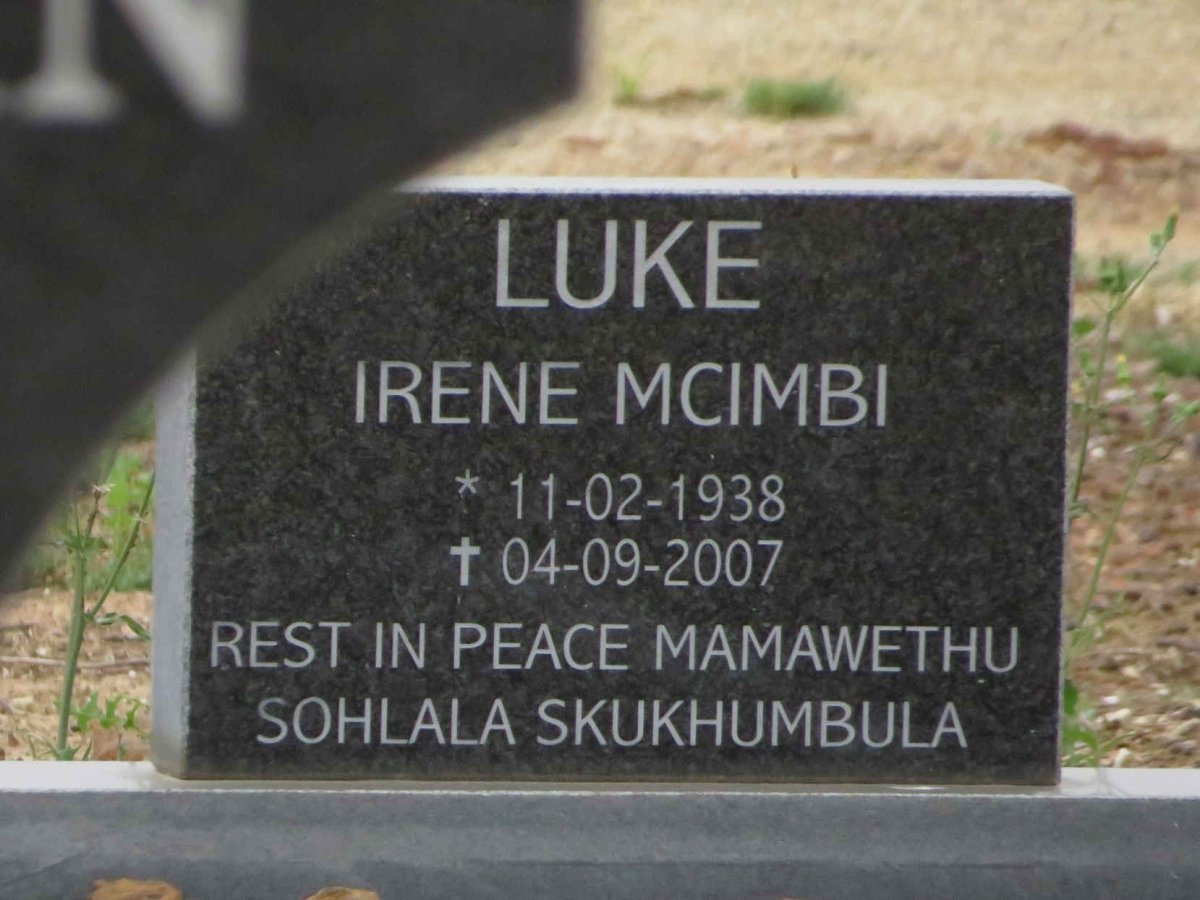 LUKE Irene Mcimbi 1938-2007
