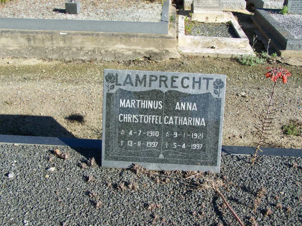 LAMPRECHT Marthinus Christoffel 1910-1997 &amp; Anna Catharina 1921-1997