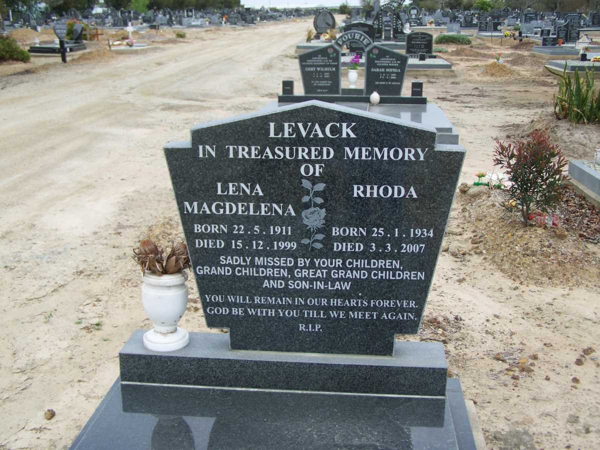 LEVACK Lena Magdalena 1911-1999 :: LEVACK Rhoda 1934-2007